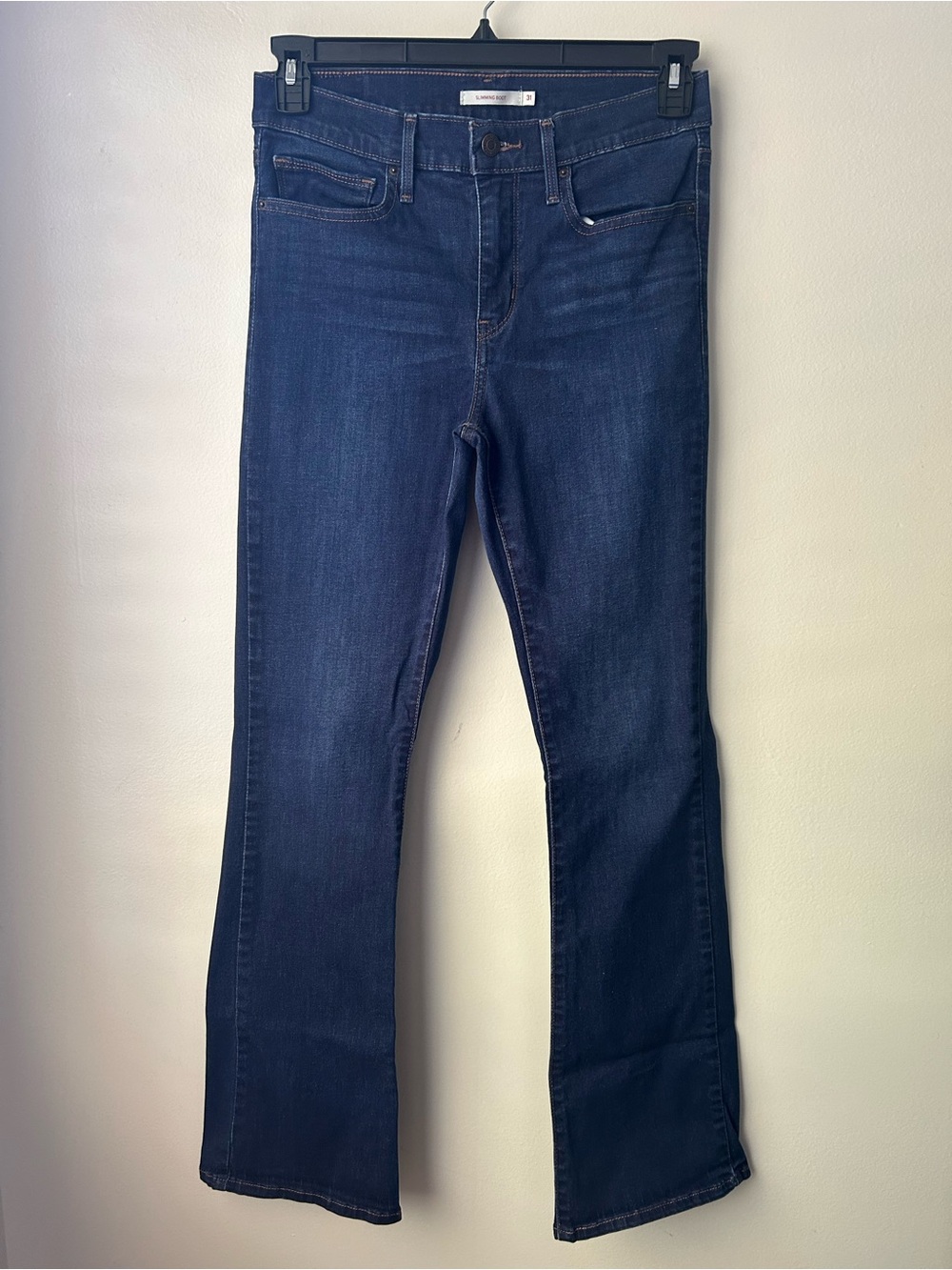 Levi's Navy Flared Wide-Leg Jeans